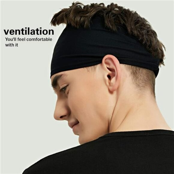 Moisture Wicking Sports Headbands Men Women Workout Sweatband Running Yoga - Picture 4 of 8